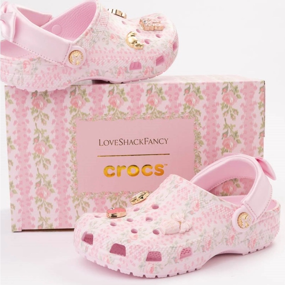 CROCS Kids Floral Pink Slippers